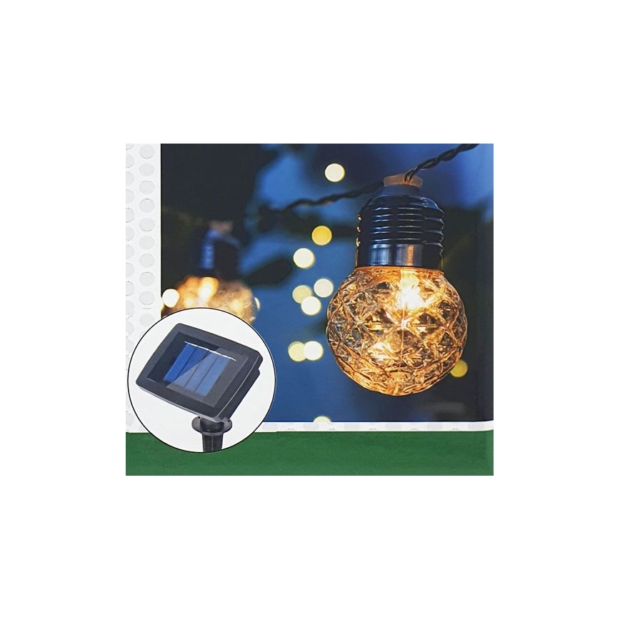 Cadena LED solar exterior 10xLED/1,2V 300 mAh 2,2 m IP44