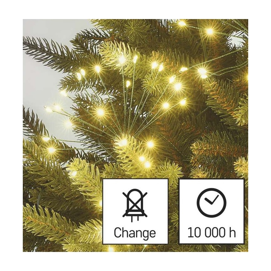 Cadena navideña de LEDs 150xLED/5,35m blanco cálido