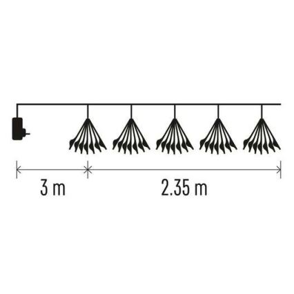 Cadena navideña de LEDs 150xLED/5,35m blanco cálido