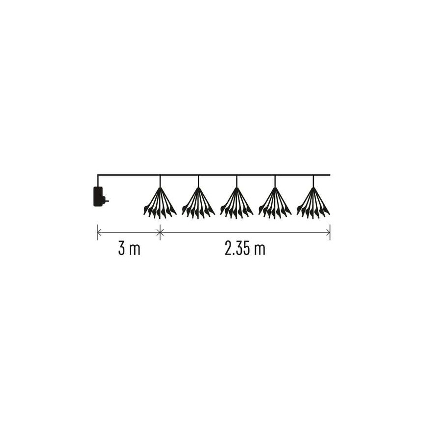 Cadena navideña de LEDs 150xLED/5,35m blanco cálido