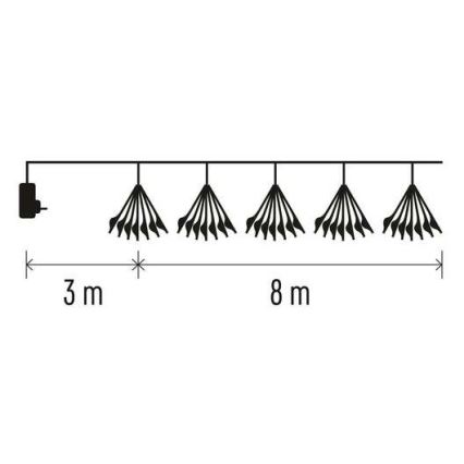 Cadena navideña de LEDs 450xLED/11m blanco cálido