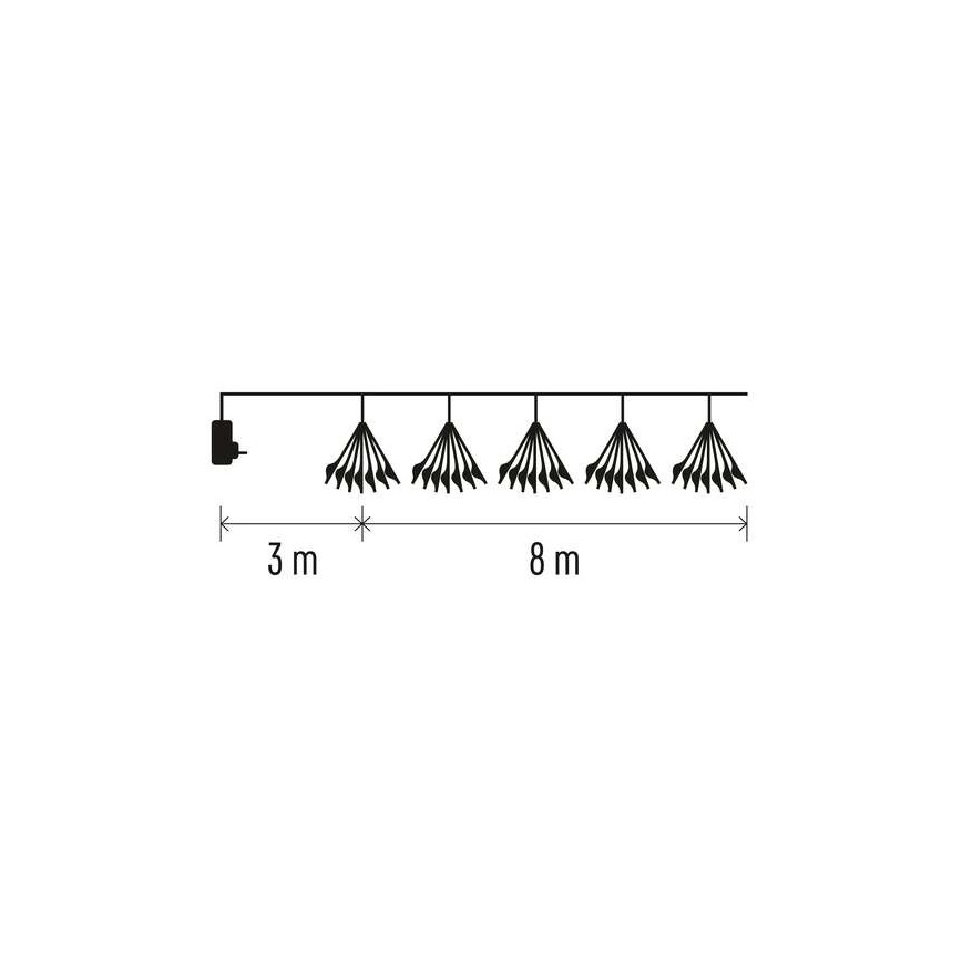 Cadena navideña de LEDs 450xLED/11m blanco cálido