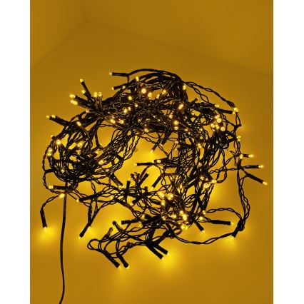 Cadena navideña LED para exterior 200 LED/230 V 7,6 m IP44 negra