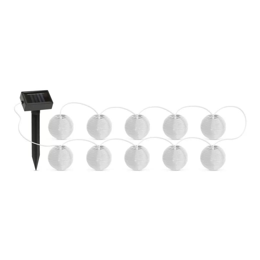 Cadena solar LED 10xLED/1,2V 300mAh 3,7m IP44 blanco frío
