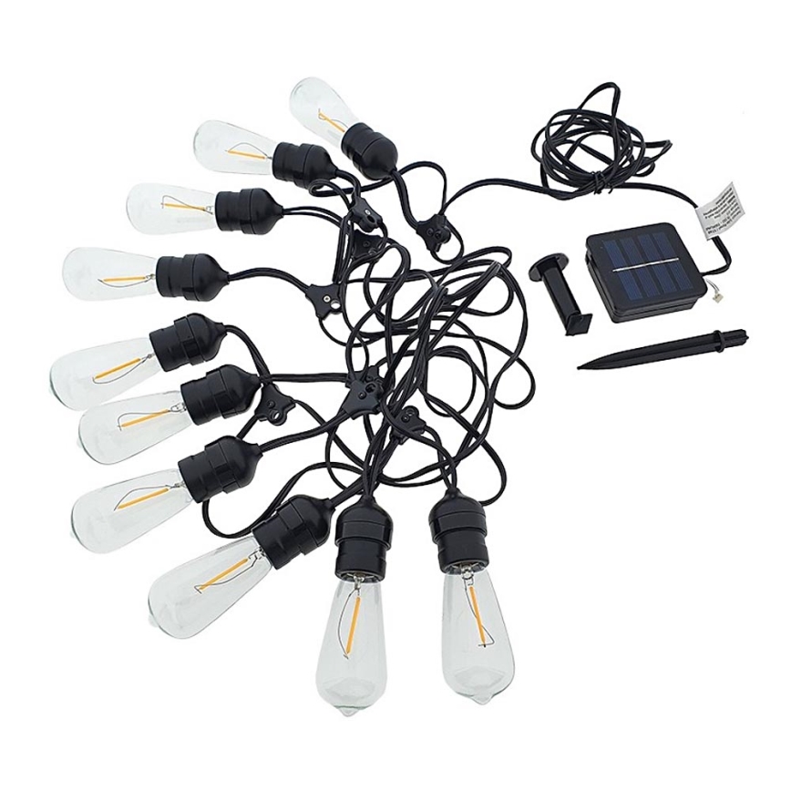 Cadena solar LED 10xLED/1,2V 600 mAh 5,94m IP44 blanco cálido