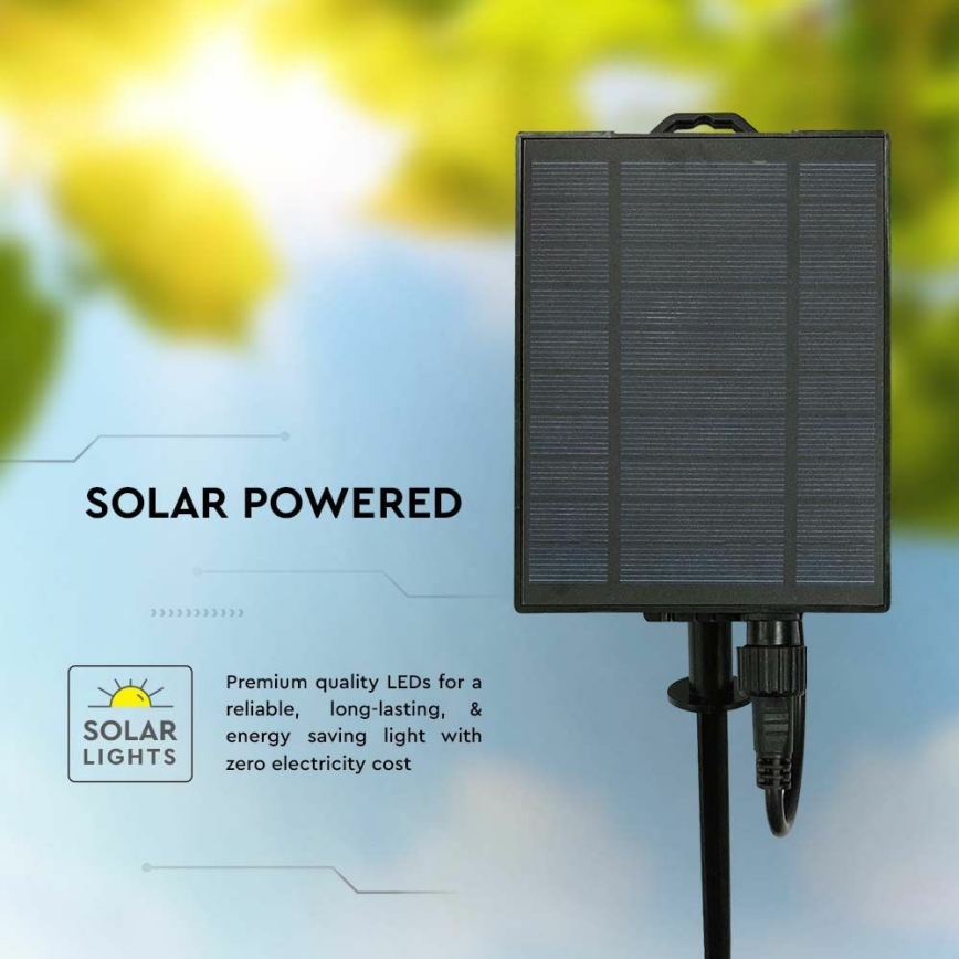 Cadena solar LED 15xLED/0,2W/3,7V 15,6 m 3000K IP44 2400 mAh