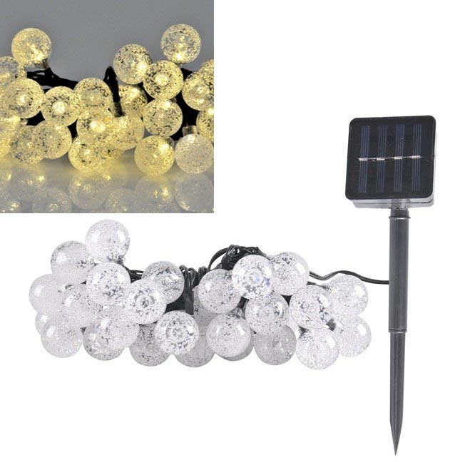 Cadena solar LED 30xLED/8 funciones 300 mAh 4,9m IP44 blanco cálido