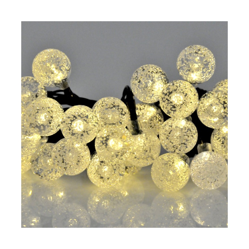 Cadena solar LED 30xLED/8 funciones 300 mAh 4,9m IP44 blanco cálido