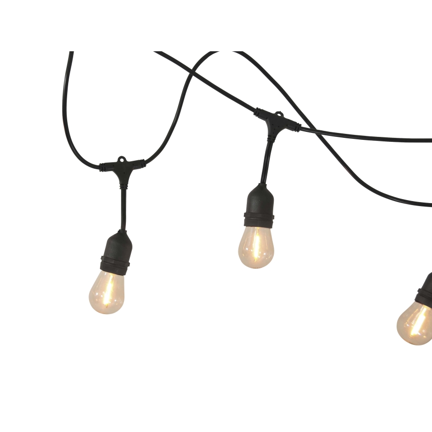 Cadena solar LED regulable para exterior PARTY 10xE27/3,7V 1800 mAh 10 m IP44 + mando a distancia