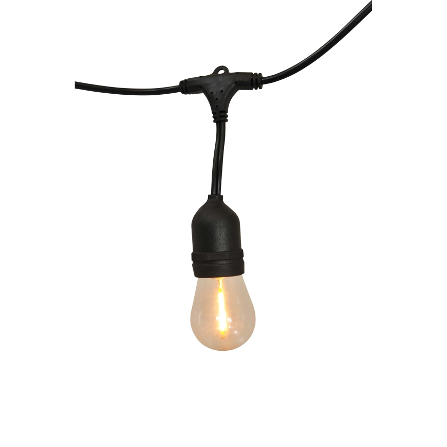 Cadena solar LED regulable para exterior PARTY 10xE27/3,7V 1800 mAh 10 m IP44 + mando a distancia
