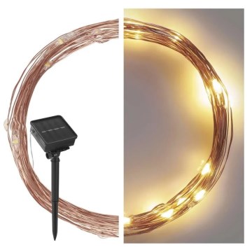 Cadena solar LED LED/2,4W/1,2V 1xAA 15 m IP44 3000K 600 mAh