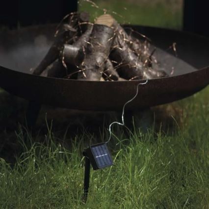 Cadena solar LED LED/2,4W/1,2V 1xAA 15 m IP44 3000K 600 mAh