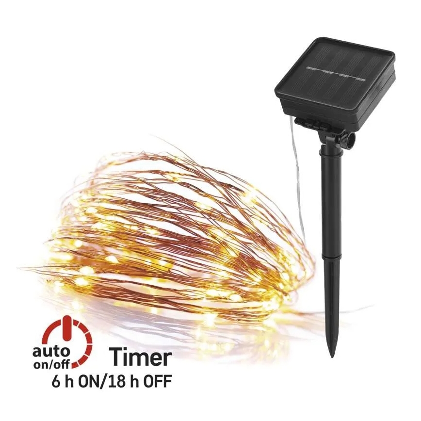 Cadena solar LED LED/2,4W/1,2V 1xAA 15 m IP44 3000K 600 mAh