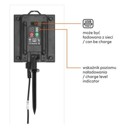 Guirnalda decorativa solar LED regulable STARLIGHT NEO 20xE27/3,7V 2700K IP54 2400 mAh 21,5m + mando a distancia