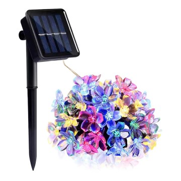 Cadena solar LED RGB 50xLED/0,12W/1,2V 1xAA IP44 600 mAh