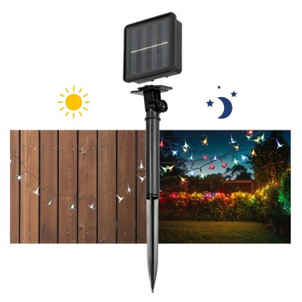 Cadena solar LED RGB 50xLED/0,12W/1,2V 1xAA IP44 600 mAh