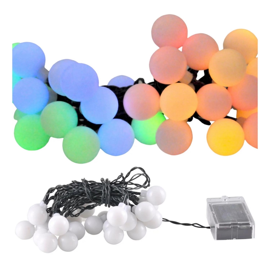 Cadena solar LED RGB PARTY 30xLED/1,2V 400 mAh 3,9 m IP44