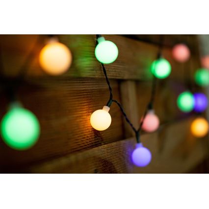 Cadena solar LED RGB PARTY 30xLED/1,2V 400 mAh 3,9 m IP44