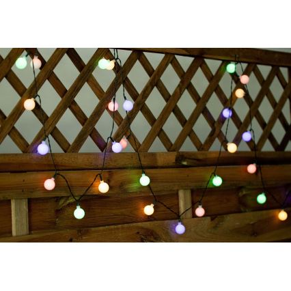 Cadena solar LED RGB PARTY 30xLED/1,2V 400 mAh 3,9 m IP44