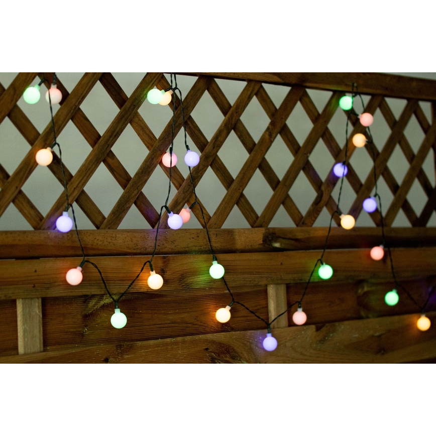 Cadena solar LED RGB PARTY 30xLED/1,2V 400 mAh 3,9 m IP44