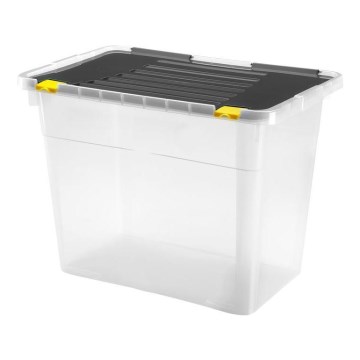 Caja de almacenamiento 100 l negro/transparente
