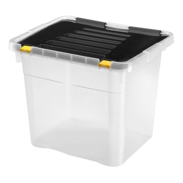 Caja de almacenamiento 36 l negro/transparente