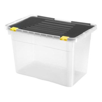 Caja de almacenamiento 54 l negro/transparente