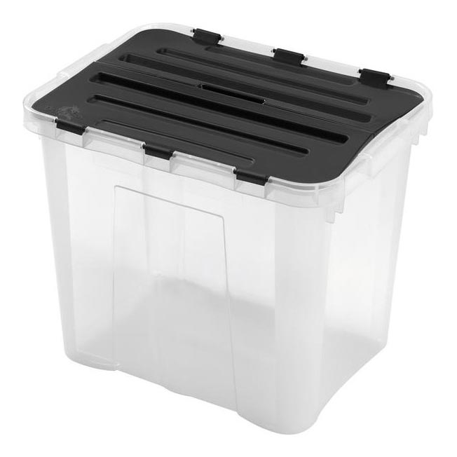 Caja de almacenamiento DRAGON 30 l negra/transparente