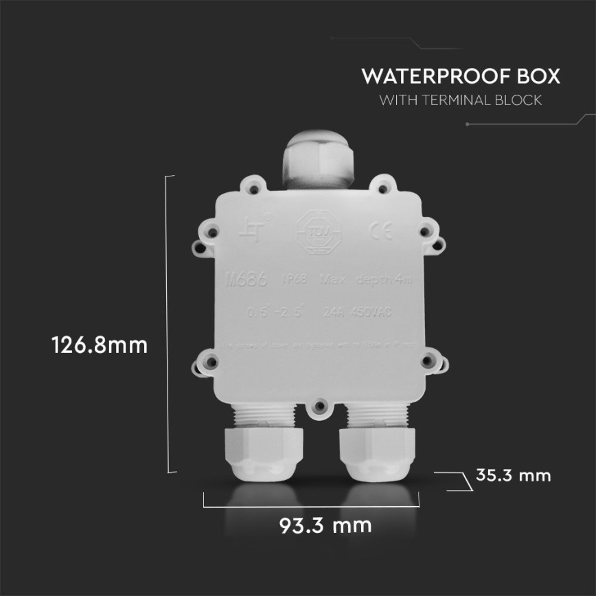 Caja de conexiones impermeable IP68 blanco