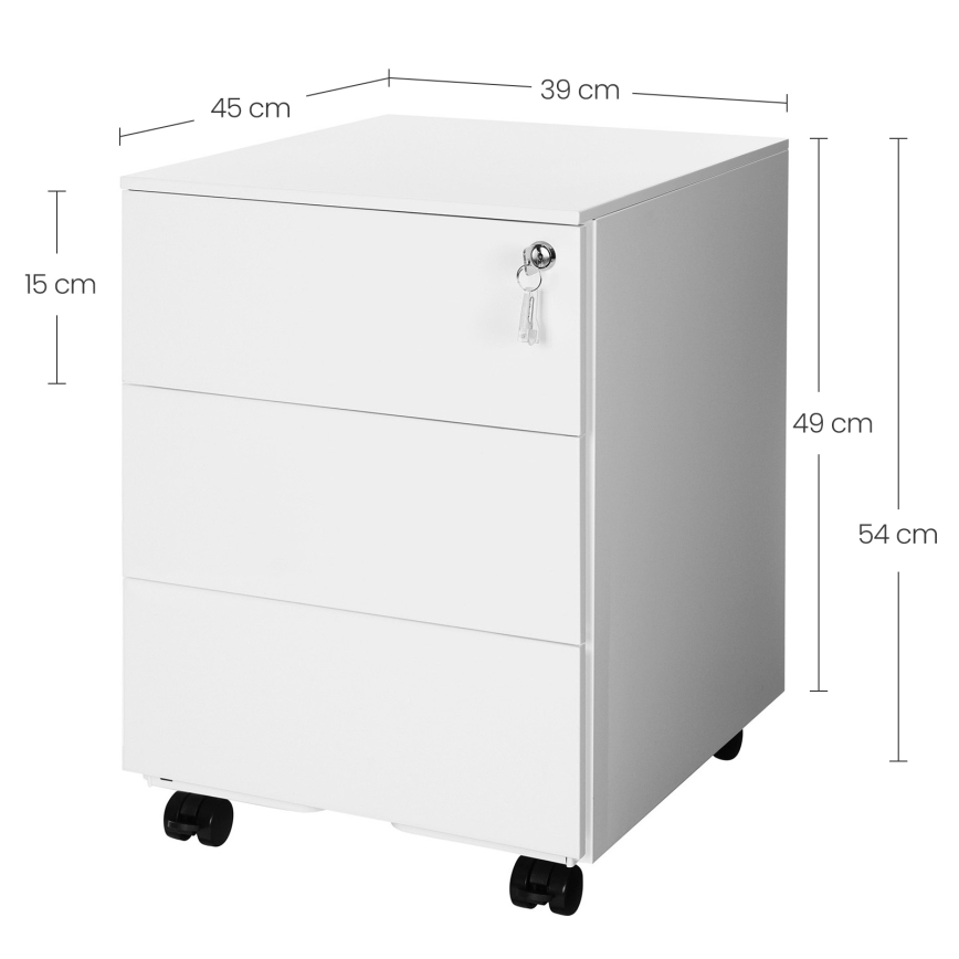 Cajonera de oficina SECURIO blanca
