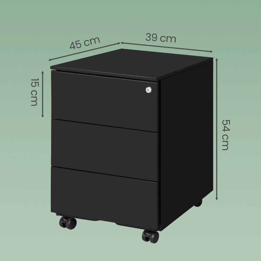 Cajonera de oficina SECURIO negra