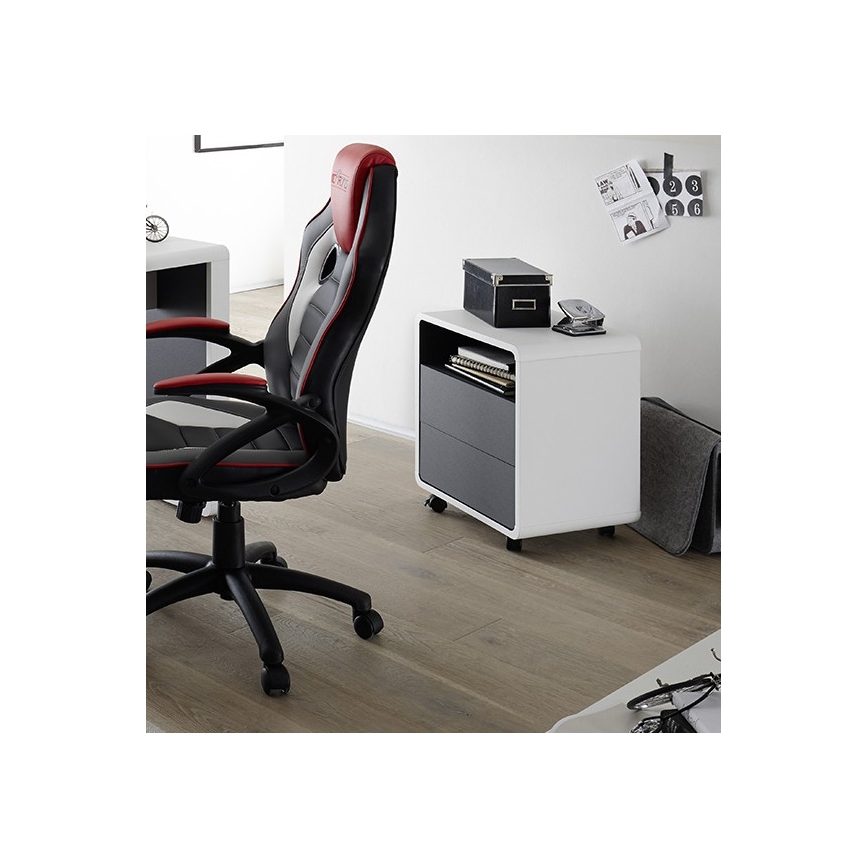 Cajonera de oficina TEO blanco/antracita