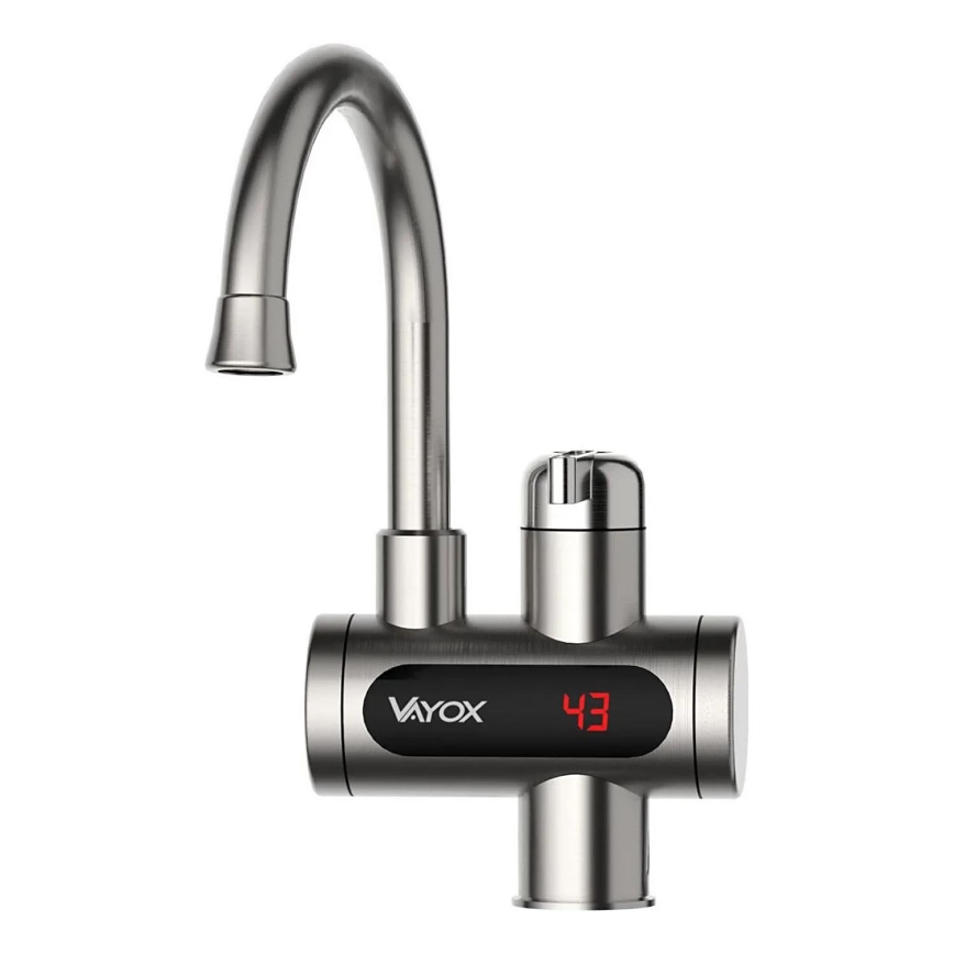 Calentador de agua instantáneo con pantalla LED 3000W/230V IPX4 acero inoxidable