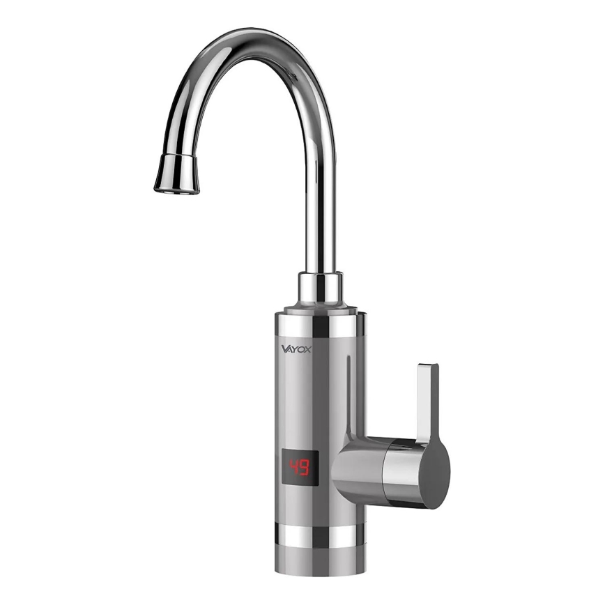 Calentador de agua instantáneo con pantalla LED 3000W/230V IPX4 acero inoxidable