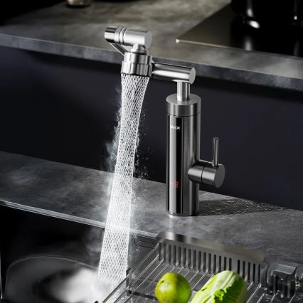Calentador de agua instantáneo con pantalla LED 3000W/230V IPX4 antracita