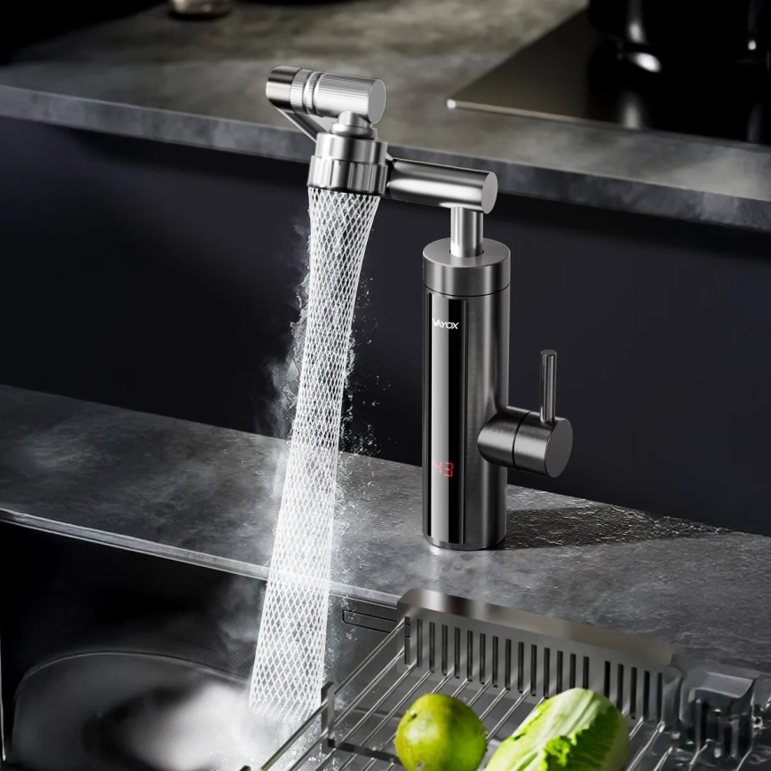 Calentador de agua instantáneo con pantalla LED 3000W/230V IPX4 antracita