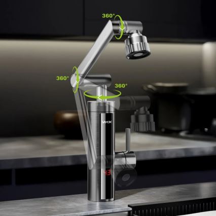Calentador de agua instantáneo con pantalla LED 3000W/230V IPX4 antracita