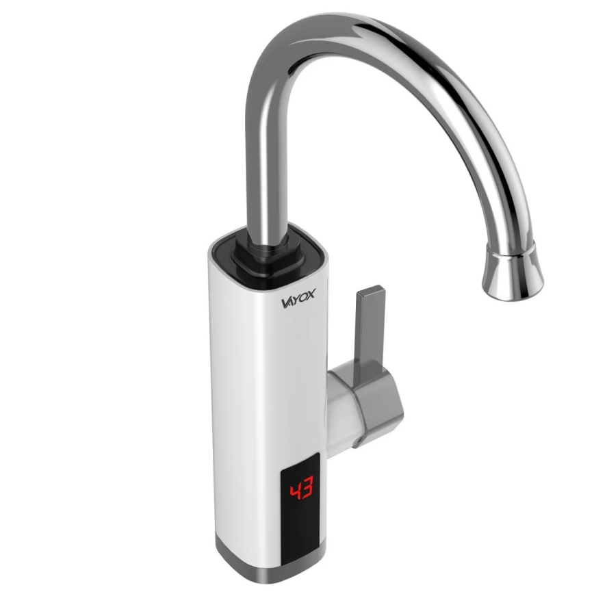 Calentador de agua instantáneo con pantalla LED 3000W/230V IPX4 blanco