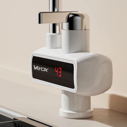 Calentador de agua instantáneo con pantalla LED 3000W/230V IPX4 blanco