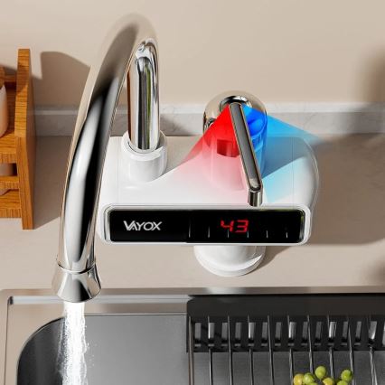 Calentador de agua instantáneo con pantalla LED 3000W/230V IPX4 blanco