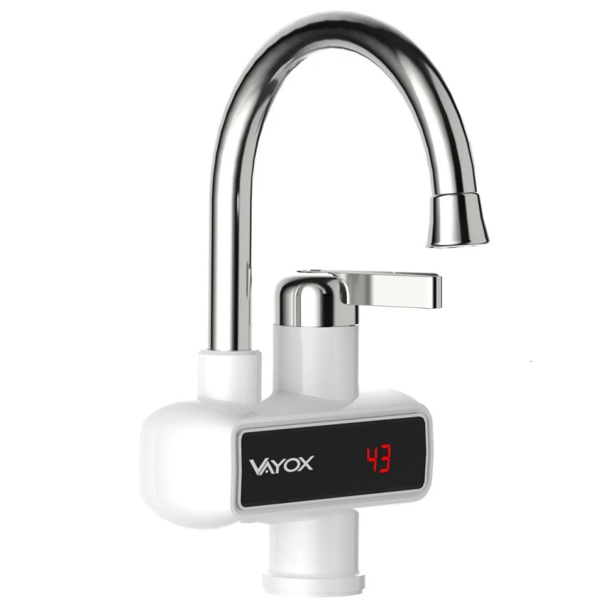 Calentador de agua instantáneo con pantalla LED 3000W/230V IPX4 blanco