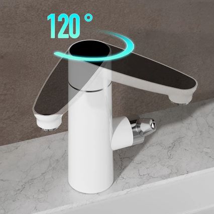 Calentador de agua instantáneo con pantalla LED 3000W/230V IPX4 blanco