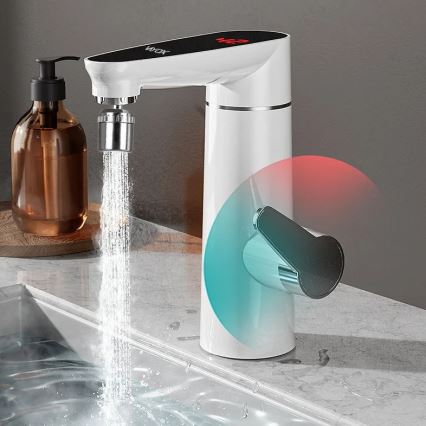 Calentador de agua instantáneo con pantalla LED 3000W/230V IPX4 blanco