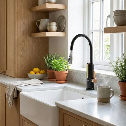 Calentador de agua instantáneo con pantalla LED 3000W/230V IPX4 negro