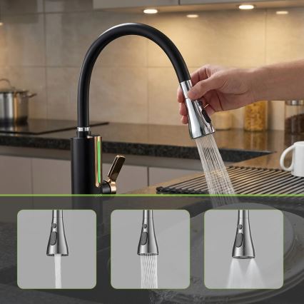 Calentador de agua instantáneo con pantalla LED 3000W/230V IPX4 negro