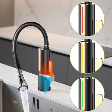 Calentador de agua instantáneo con pantalla LED 3000W/230V IPX4 negro