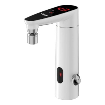 Calentador de agua instantáneo táctil con sensor y pantalla LED 3000W/230V IPX4 blanco