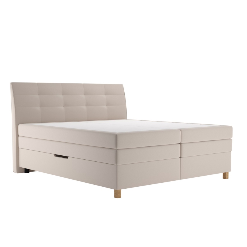 Cama boxspring con colchón BEA 180 x 200 cm beige