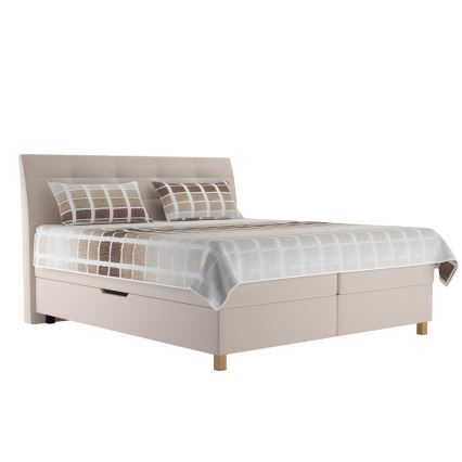 Cama boxspring con colchón BEA 180 x 200 cm beige