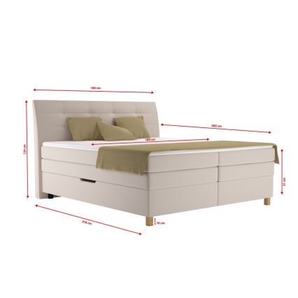 Cama boxspring con colchón BEA 180 x 200 cm beige